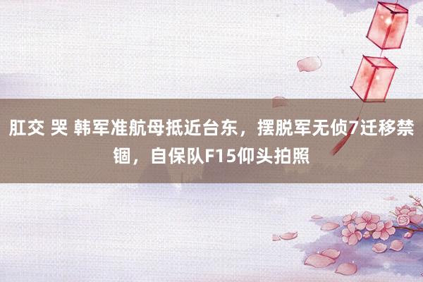 肛交 哭 韩军准航母抵近台东，摆脱军无侦7迁移禁锢，自保队F15仰头拍照