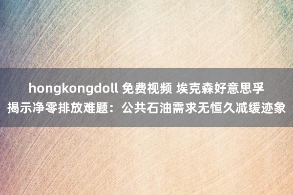 hongkongdoll 免费视频 埃克森好意思孚揭示净零排放难题：公共石油需求无恒久减缓迹象