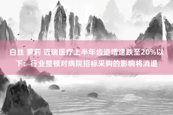 白丝 萝莉 迈瑞医疗上半年齿迹增速跌至20%以下：行业整顿对病院招标采购的影响将消退