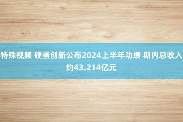 特殊视频 硬蛋创新公布2024上半年功绩 期内总收入约43.214亿元